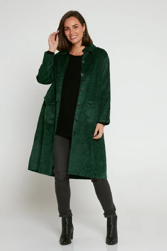 Rebecca Cotton Corduroy Shacket - Forest Soft Modal Blouse
