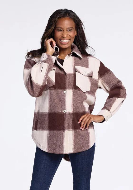 Sawyer Shacket - Chai Latte Plaid Casual Relaxed Blouse