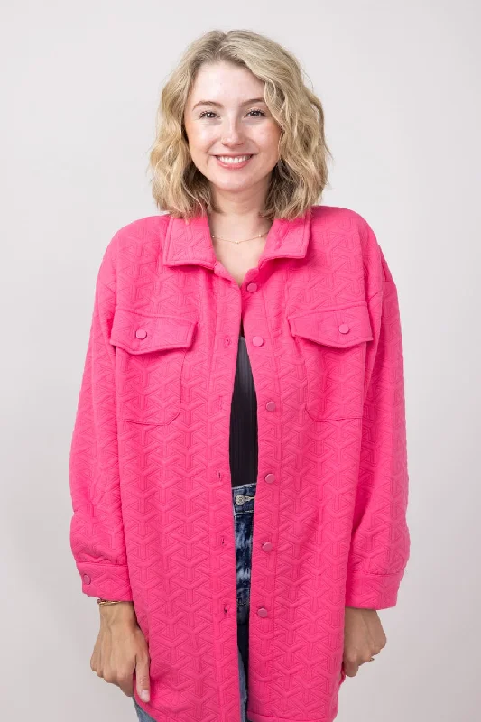 Simply Southern Quilted Shacket for Women in Pink | PP-0224-SHKT-QLTD-PINK Elegant Embroidery Blouse Simply Southern Quilted Shacket for Women in Pink | PP-0224-SHKT-QLTD-PINK Elegant Embroidery Blouse
