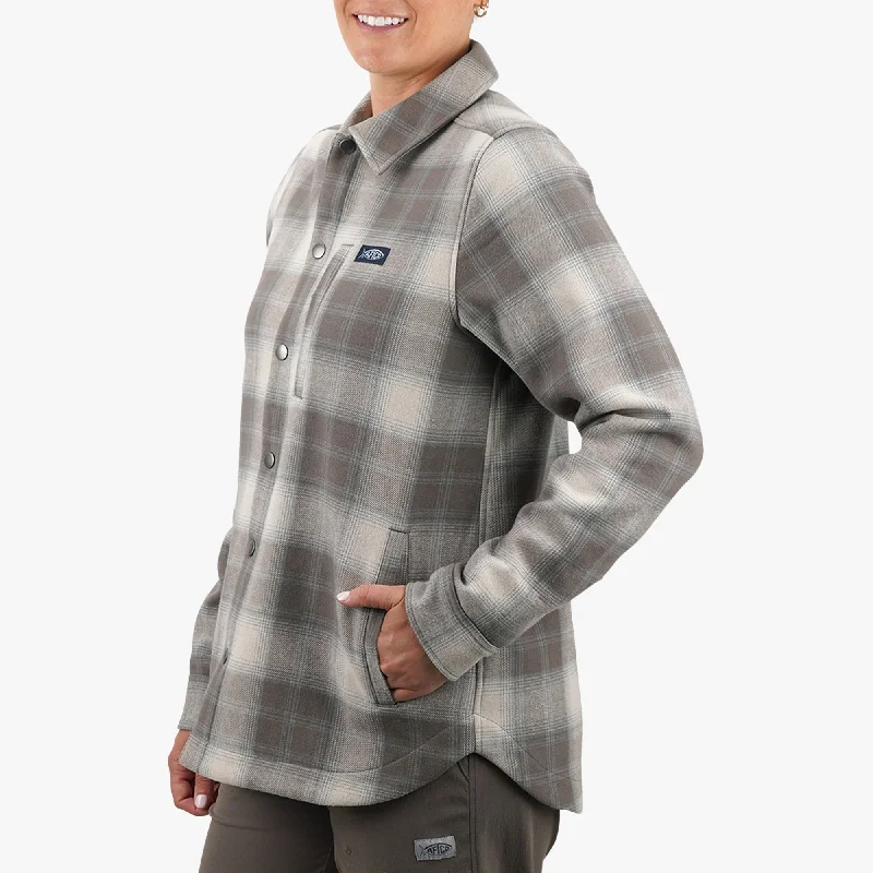 Women's Stout Shacket Stylish Wrap Blouse