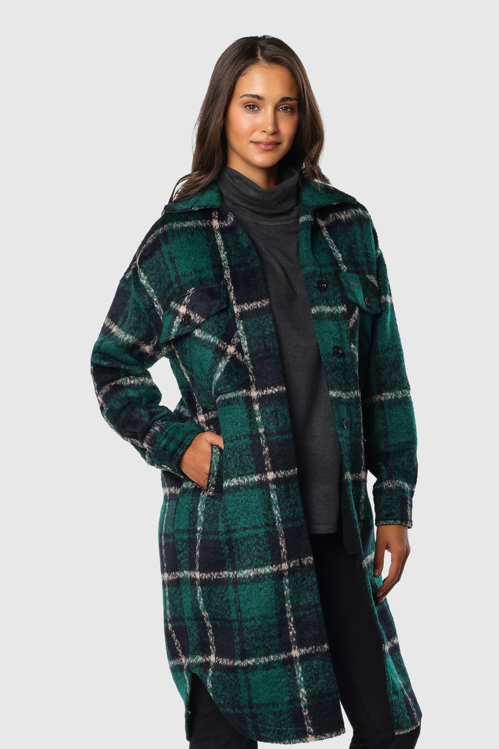 Super Long Shacket Peter Pan Blouse