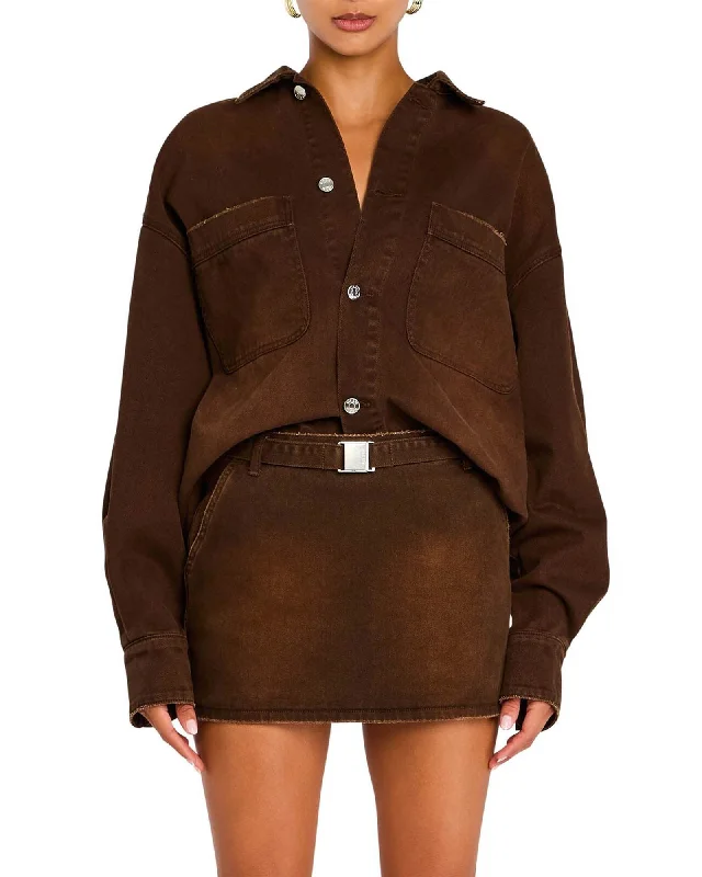Storme Relaxed Shacket Drape Neck Blouse
