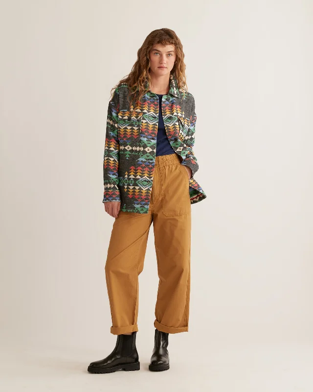Pendleton Black Highland Peak Shacket Balloon Sleeve Blouse