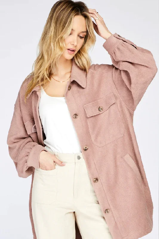 Gentle Fawn Peyton Shacket Drape Neck Blouse