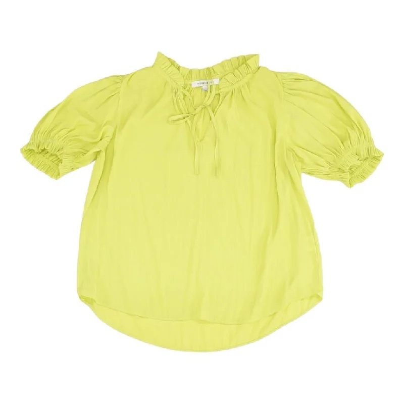 Green Solid 3/4 Sleeve Blouse Versatile Layering Blouse
