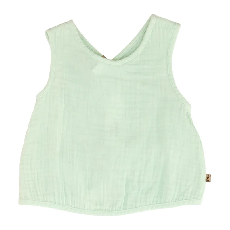 Green Solid Sleeveless Blouse Short Sleeve Blouse