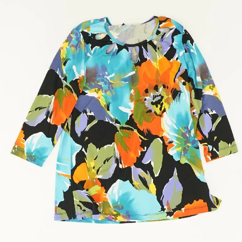 Multi Floral 3/4 Sleeve Blouse Everyday Stylish Blouse