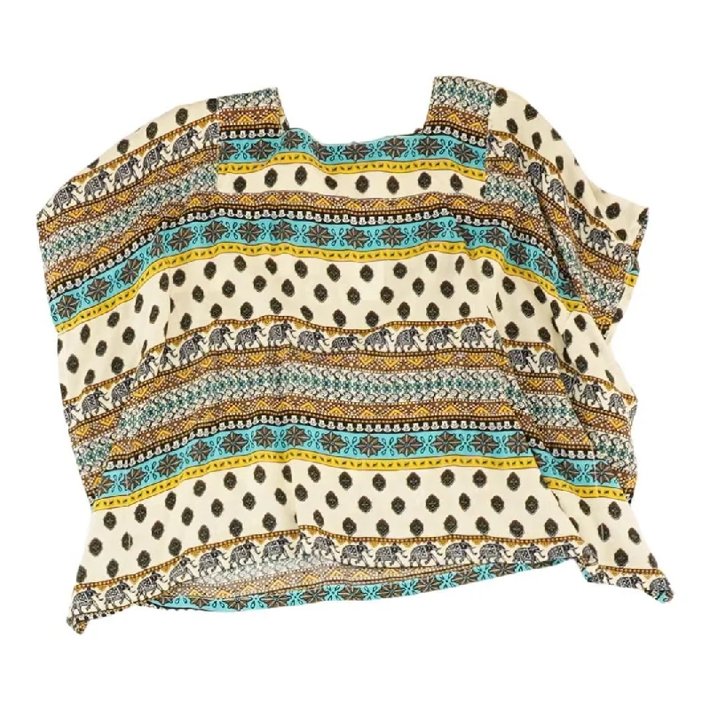 Multi Graphic Short Sleeve Blouse Soft Modal Blouse