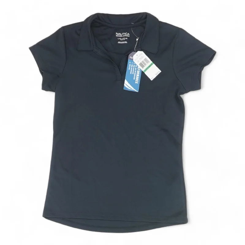 Navy Solid Short Sleeve Blouse Short Sleeve Blouse