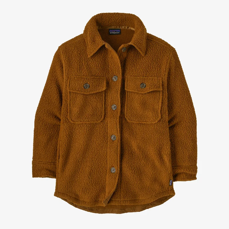 Patagonia Women's Retro Pile Fleece Shacket - Shelter Brown Elegant Office Blouse