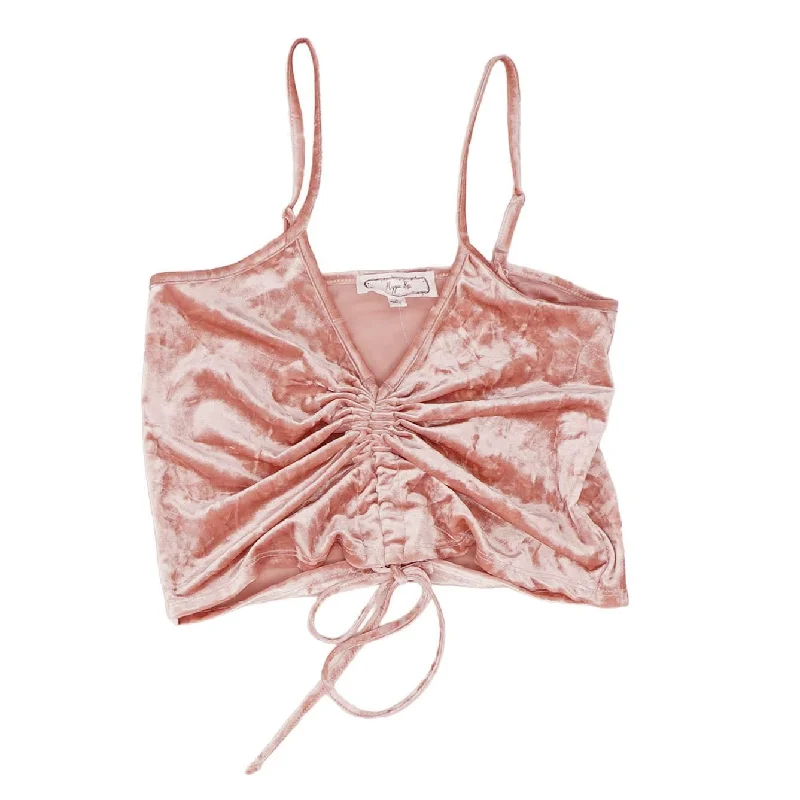 Pink Solid Sleeveless Blouse Feminine Satin Blouse