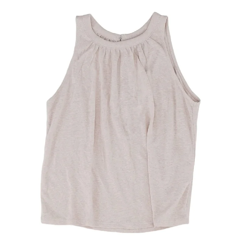 Pink Solid Sleeveless Blouse Smart Casual Blouse