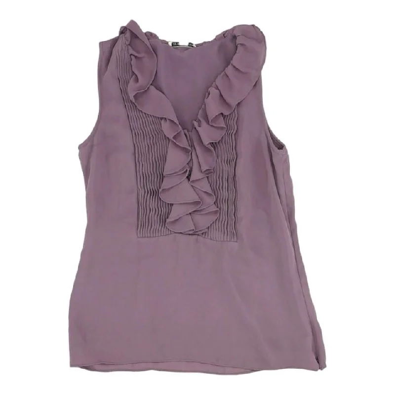 Purple Solid Sleeveless Blouse Soft Modal Blouse