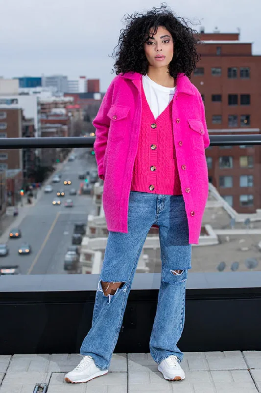 RD style Jessica Boucle Shacket Ruched Sleeve Blouse