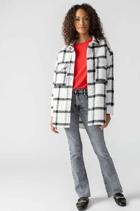 Sanctuary Looking Glass Shacket Casual Relaxed Blouse