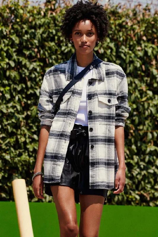 Sanctuary The Shacket Moonstone Plaid Boho Chic Blouse