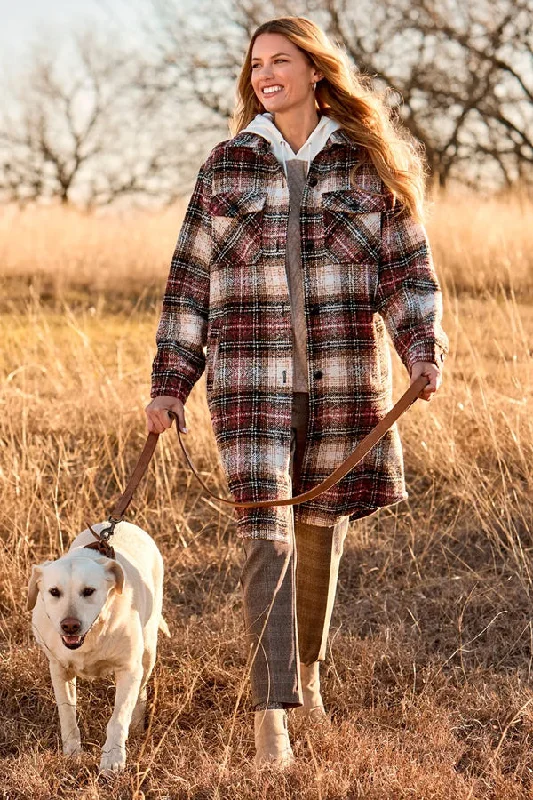 Tribal Longline Boucle Shacket Embellished Collar Blouse