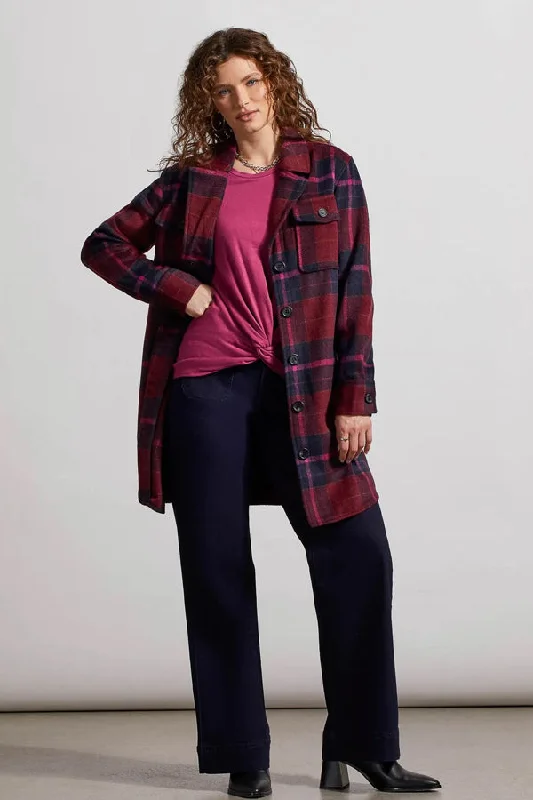 Tribal Notch Collar Shacket Embroidered Cotton Blouse