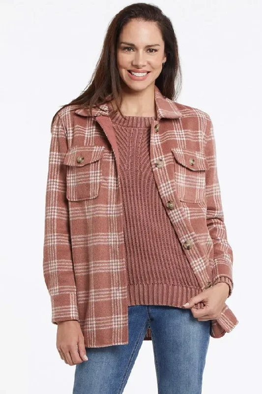 Tribal Printed Shacket Satin Bow Blouse