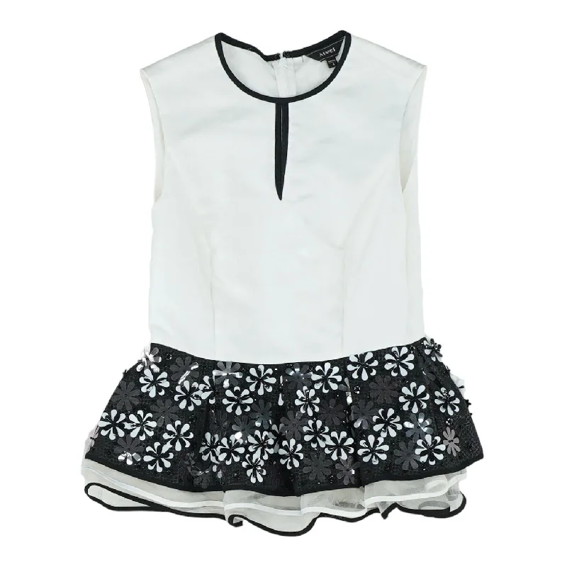 White Solid Sleeveless Blouse Subtle Shimmer Blouse