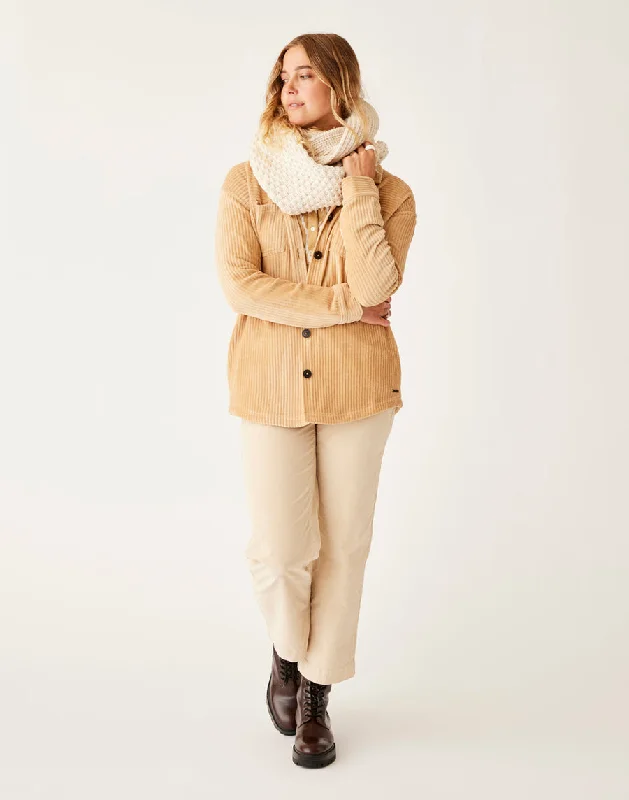 W's Hudson Stretch Cord Shacket Silky Draped Blouse