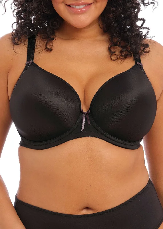 Bijou UW Moulded T-Shirt Bra In Black - Elomi V-Neck T-Shirt Long Sleeve Cotton