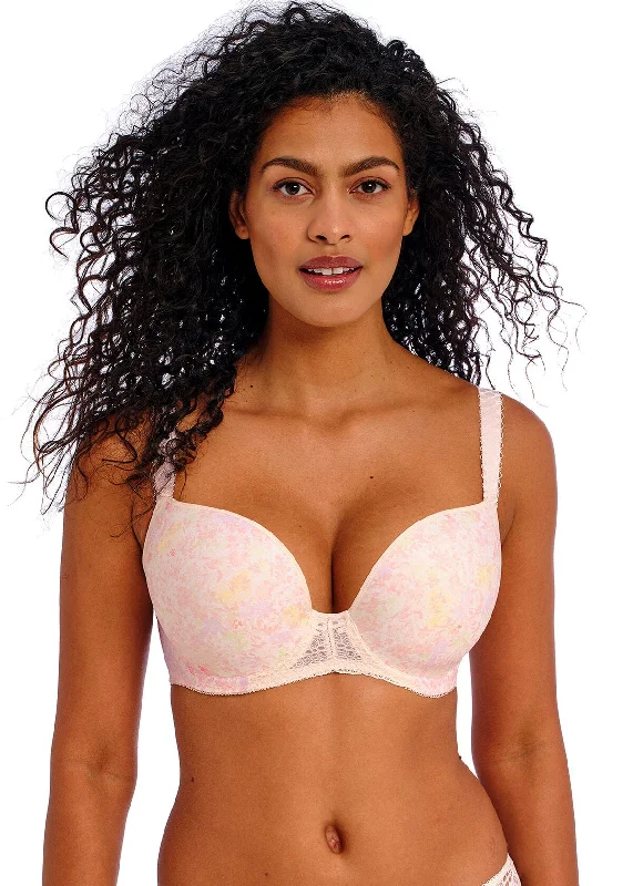 Daydreaming Plunge Molded T-Shirt Bra In Peach Blossom - Freya Boxy Fit Fitted Loose Daydreaming Plunge Molded T-Shirt Bra In Peach Blossom - Freya Boxy Fit Fitted Loose