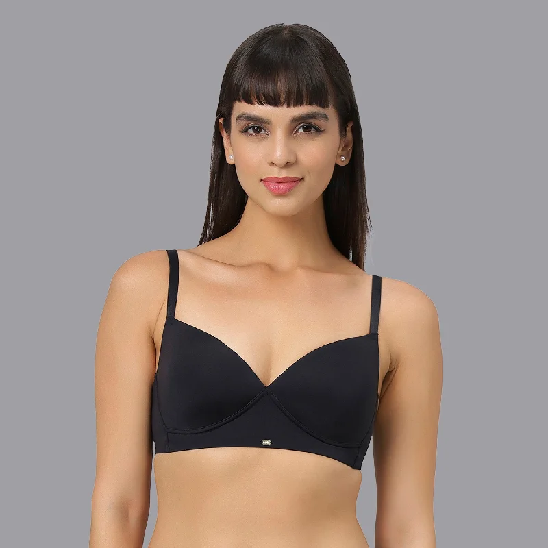Full Coverage Padded Non Wired T-shirt Bra-CB-134 Zippered Front Buttoned Front Snap Front Full Coverage Padded Non Wired T-shirt Bra-CB-134 Zippered Front Buttoned Front Snap Front
