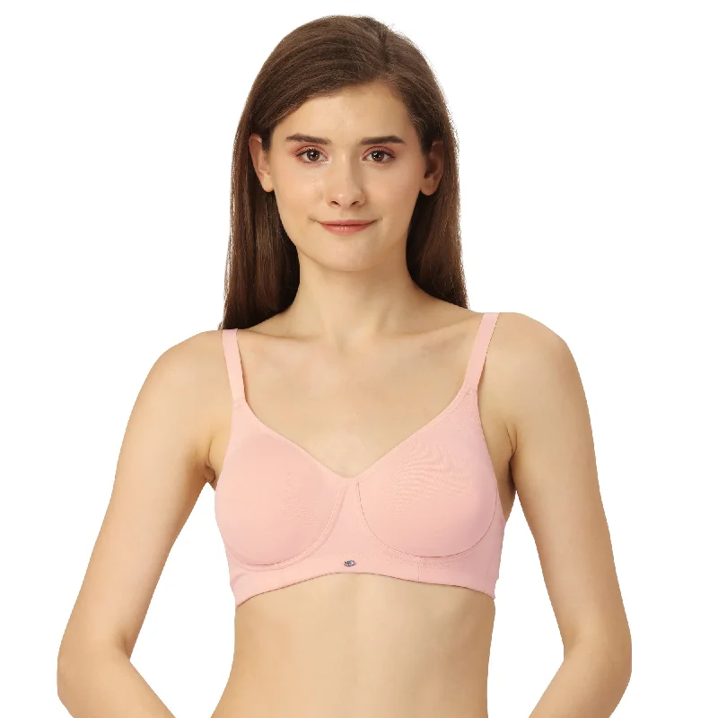 Non Padded Non Wired Full Coverage Cotton Spandex Encircled T-shirt Bra CB-339 Ribbed Striped Patterned Non Padded Non Wired Full Coverage Cotton Spandex Encircled T-shirt Bra CB-339 Ribbed Striped Patterned