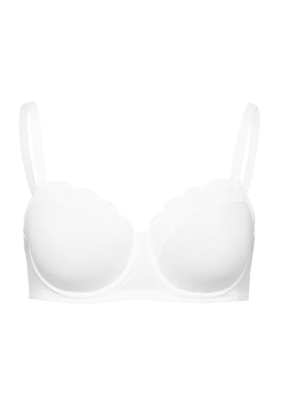 Cotton Lace Spacer T-Shirt Bra | White 72433-101 Machine Wash Dry Clean Hand Wash