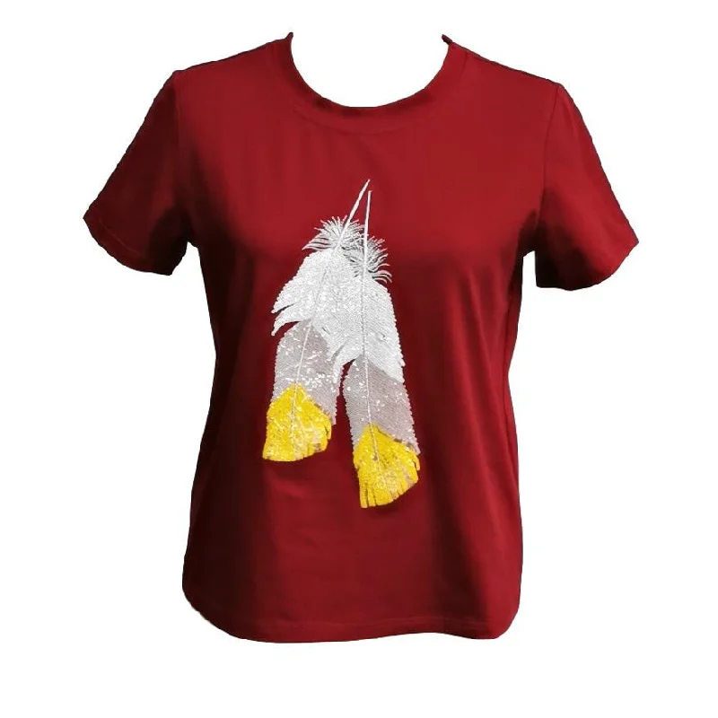 Feather Tee Houndstooth Herringbone Solid
