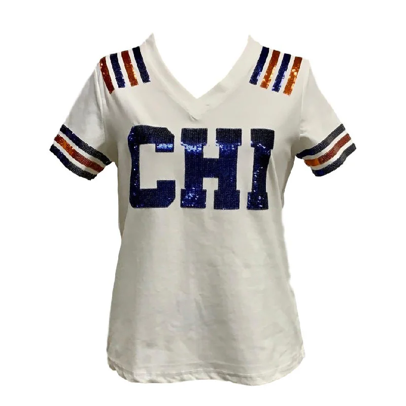 CHI White Jersey Tee Welt Pockets Slit Pockets Flap Pockets