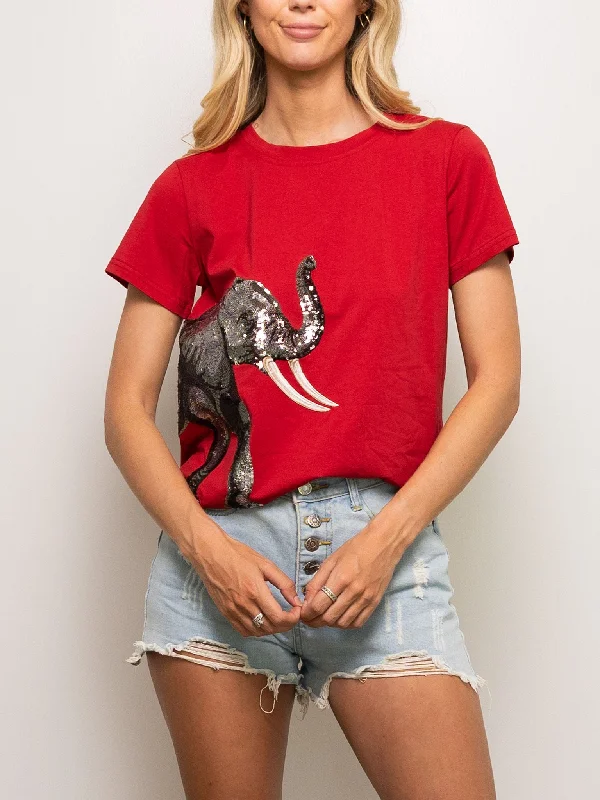 Elephant Wrap-Around tee Satin Fabric Silk Fabric Chiffon Fabric