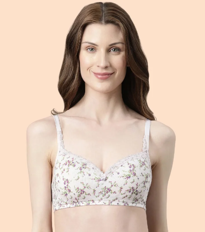 Enamor Smoothening Balconette T-Shirt Bra | A017 Ribbed Striped Patterned
