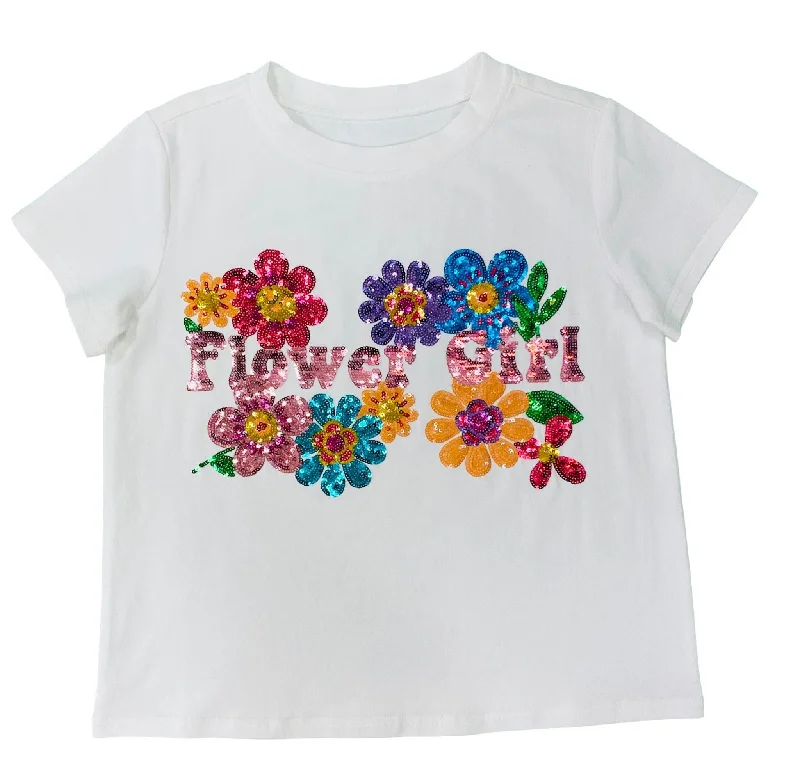 Flower Girl Tee Ribbed Striped Patterned