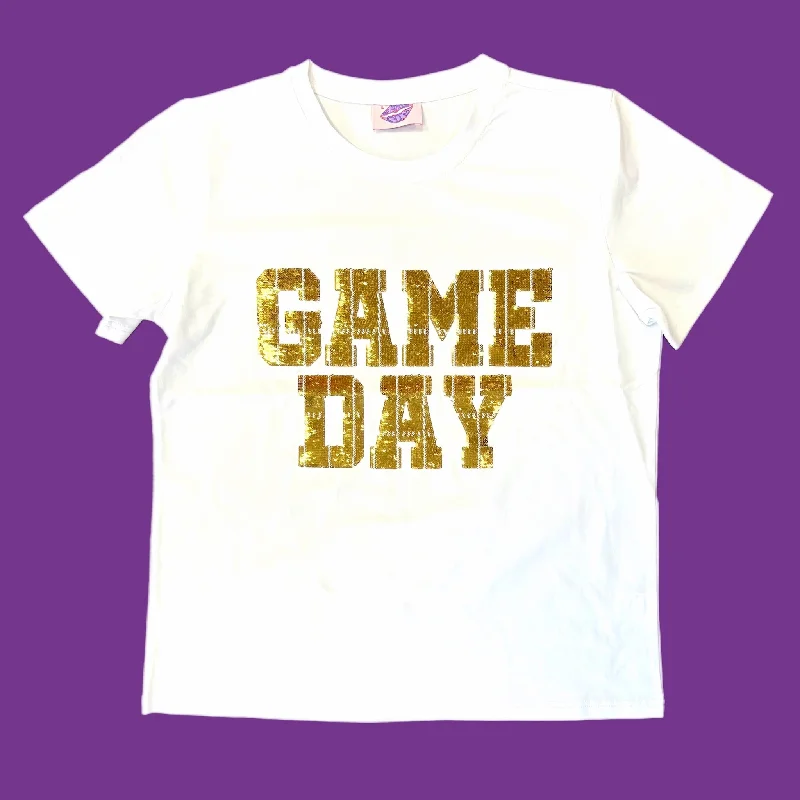 Gold Game Day Tee Polka Dot Checkered Tartan