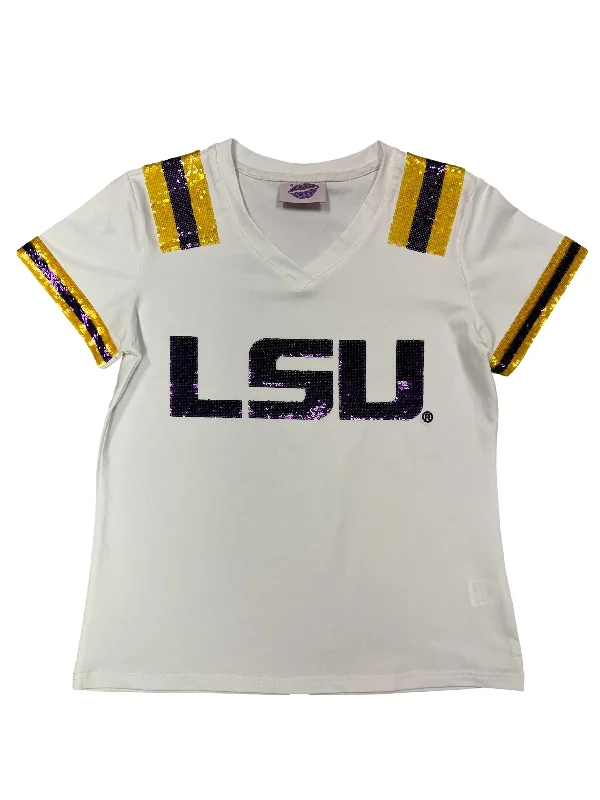 LSU Jersey Tee Basic T-Shirt Crew Neck Short Sleeve