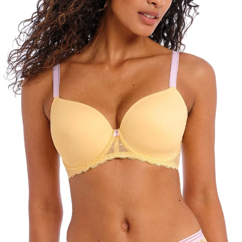 Offbeat Moulded Demi T-Shirt Bra In Lemon Fizz - Freya Chenille Blend Fleece Blend Nylon Blend
