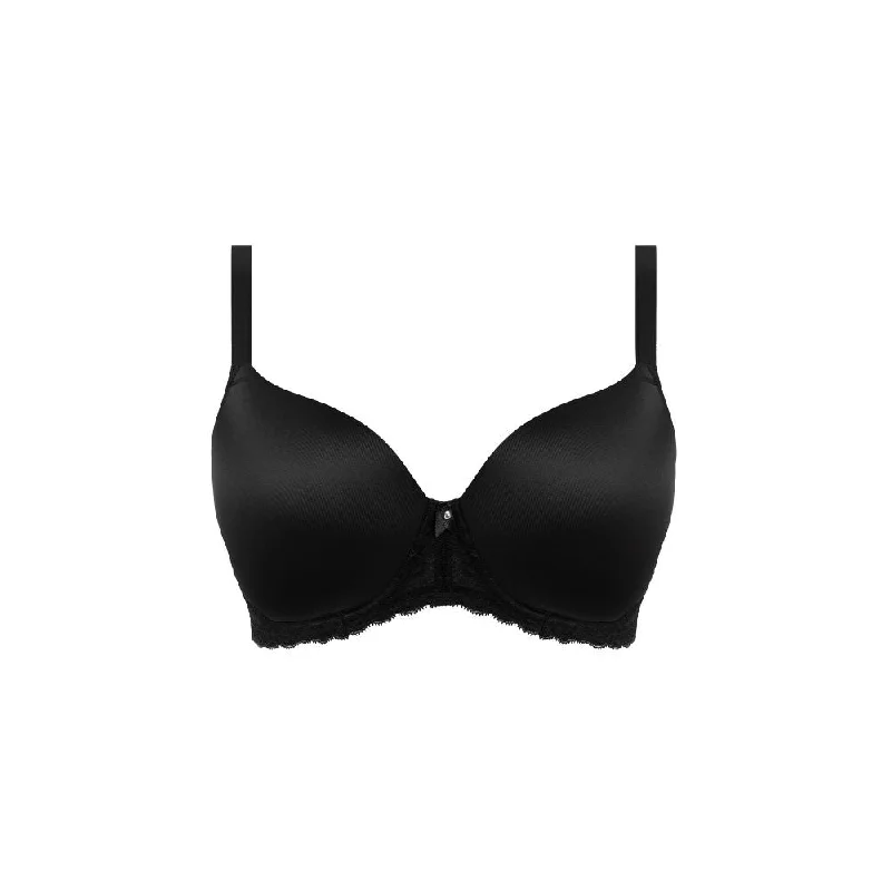 Offbeat Moulded Demi T-Shirt Bra In Black - Freya Oversized T-Shirt Spandex breathable