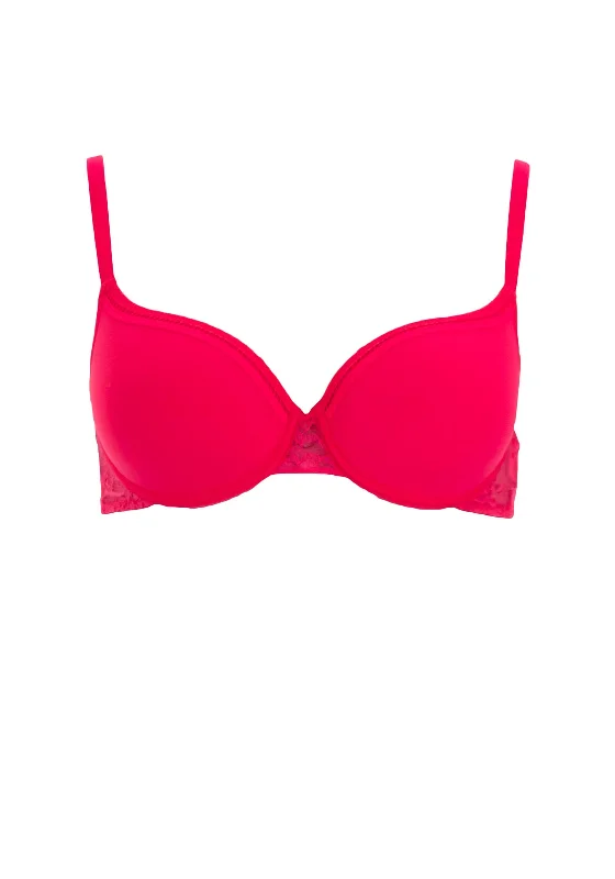 Chantelle Passionata Olivia Covering T-Shirt Bra, Rose Collared Crew Neck Turtle Neck