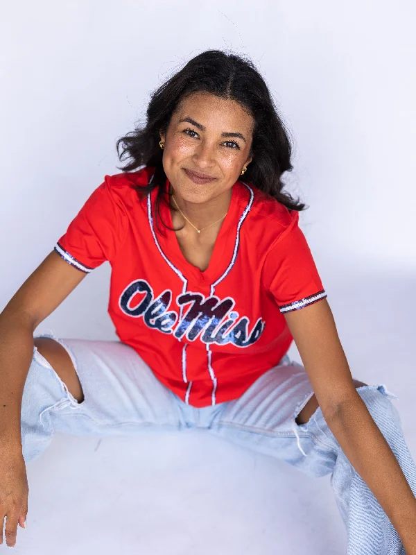 OleMiss Slugger Tee Zippered Front Buttoned Front Snap Front