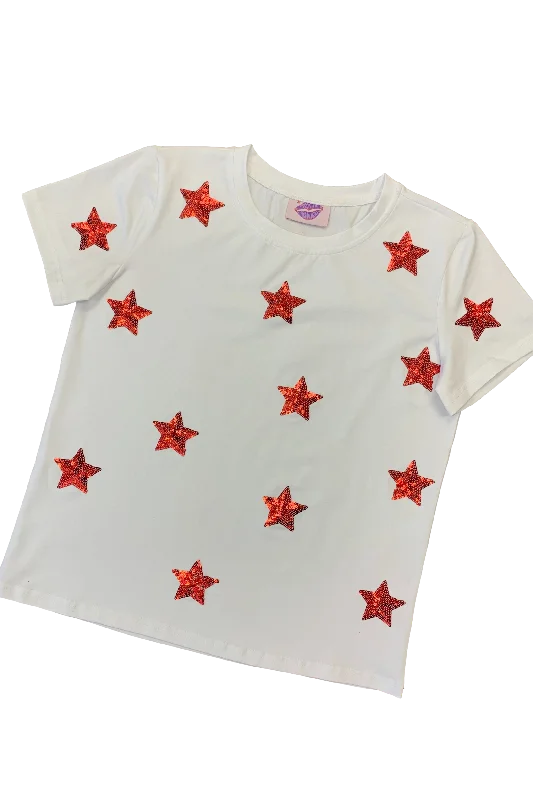 Red Star Tee Fleece Fabric Down Fabric Feather Fabric