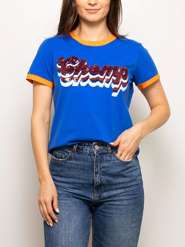 Retro Chomp Tee Striped Floral Plaid