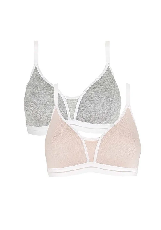 Royce Posie Comfort 2 Pack T-shirt Bras, Blush Grey Front Pockets Side Pockets Patch Pockets