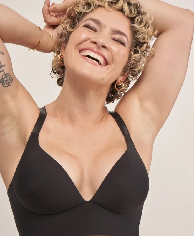Trish Wireless T-Shirt Bralette AO-074 Basic T-Shirt Crew Neck Short Sleeve