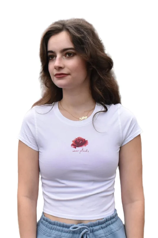 "Wear Plants" Crop Tee Chenille Brocade Lace