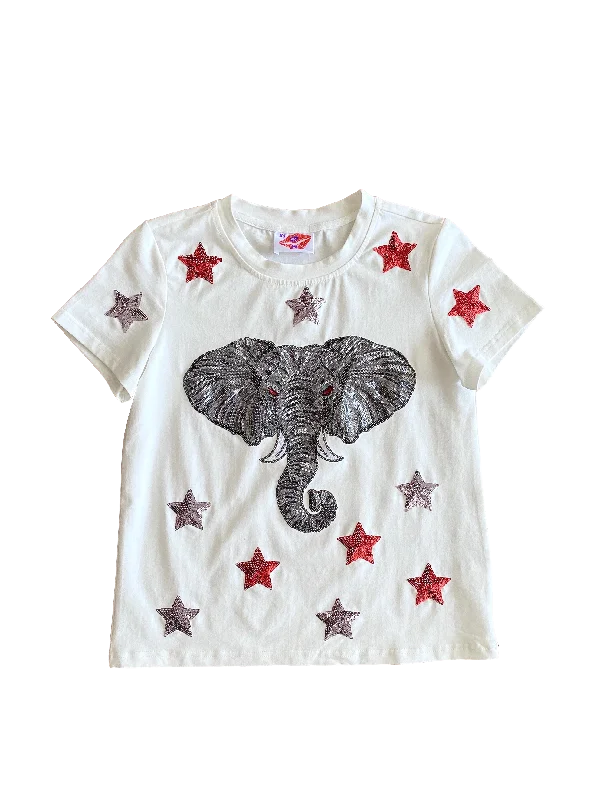 Star Struck Elephant Tee Zippered Front Buttoned Front Snap Front