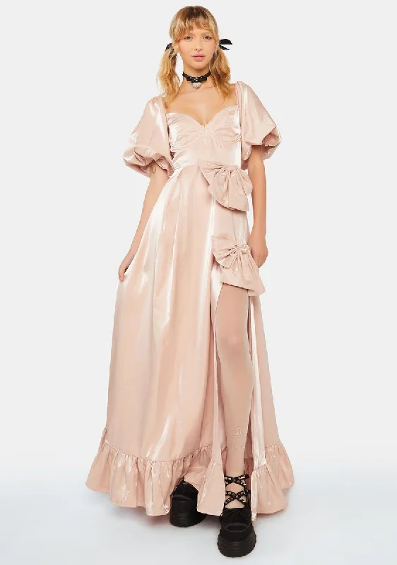 Bonnie Bow Maxi Dress Fashionable Layered Maxi Dress