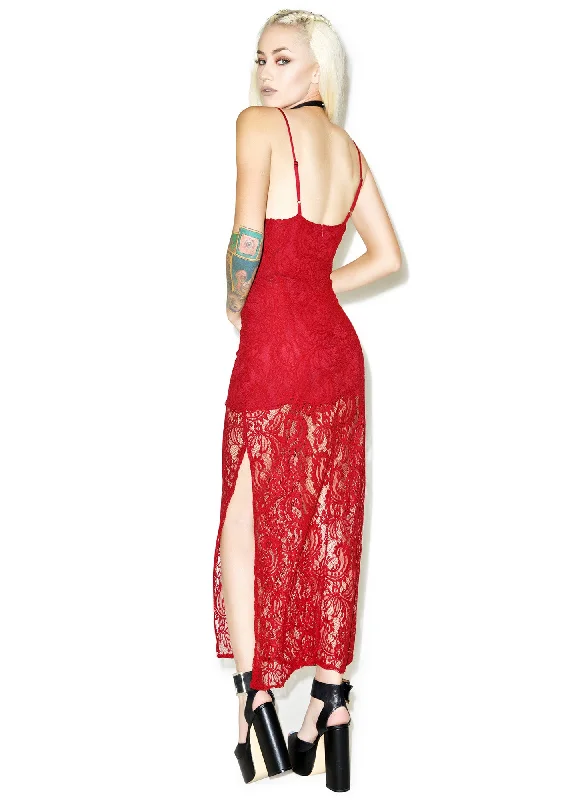 Cha Cha Lace Maxi Dress Fashionable Button-Down Maxi Dress