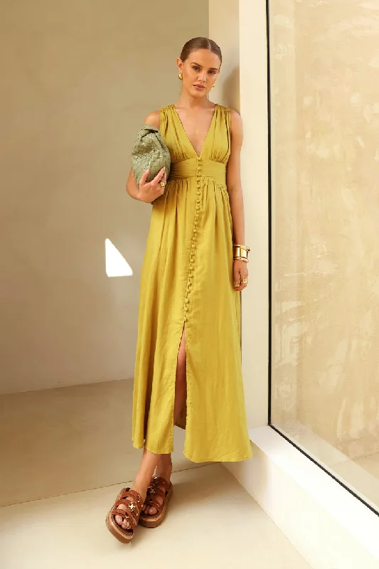 Cleo Maxi Dress | Mustard Stylish Boho Maxi Dress